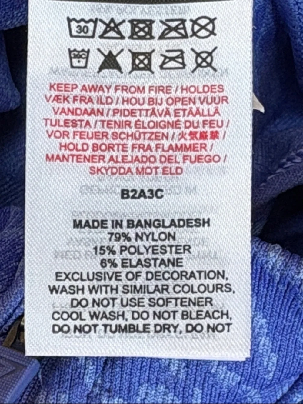 Gymshark Patterned Half‑Zip Crop Top Royal Blue Size M - Picture 7 of 10